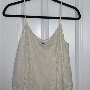 Off white crotchet crop tank top